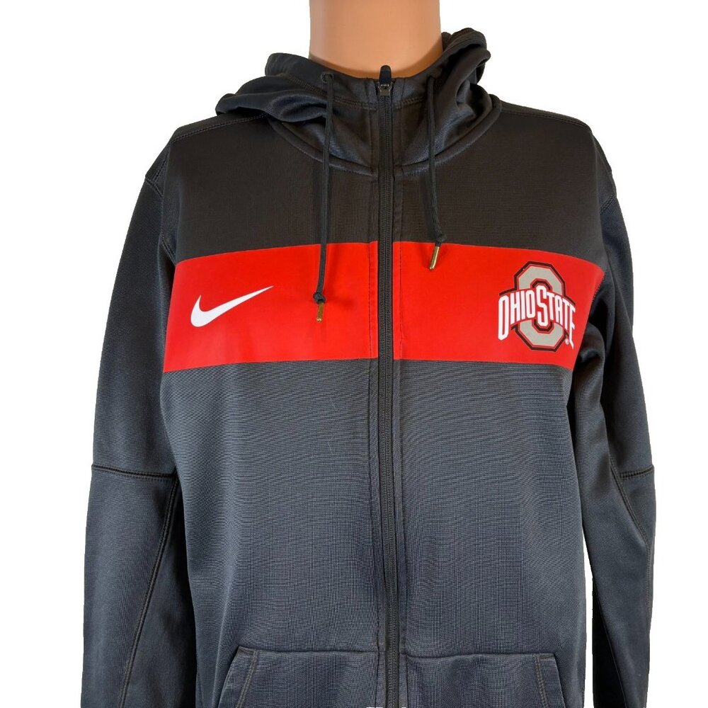 Nike Ohio State Buckeyes Hoodie Sweatshirt Mens S Grey NCAA College Therma Fit